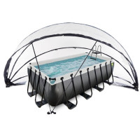 Басейн EXIT із наземним куполом 400×200×122 см, чорний